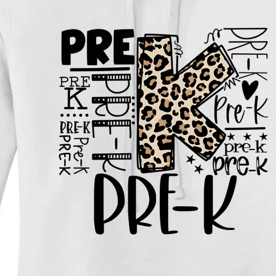 Pre K Typography Team Pre K Teacher Back To School Women's Pullover Hoodie