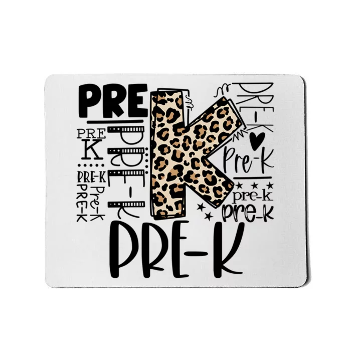 Pre K Typography Team Pre K Teacher Back To School Mousepad