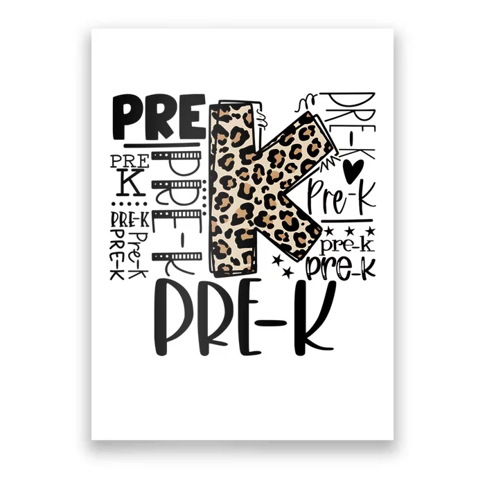 Pre K Typography Team Pre K Teacher Back To School Poster