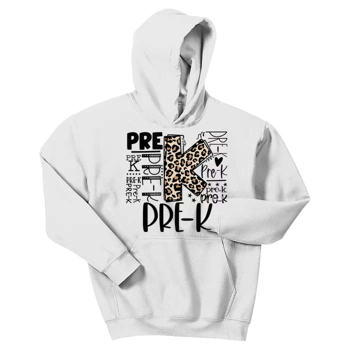 Pre K Typography Team Pre K Teacher Back To School Kids Hoodie