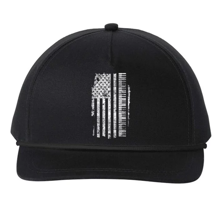 Piano Keyboard USA Flag Pianist Gifts Music Snapback Five-Panel Rope Hat