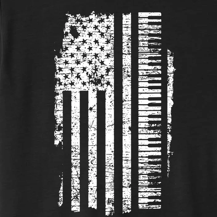 Piano Keyboard USA Flag Pianist Gifts Music ChromaSoft Performance T-Shirt