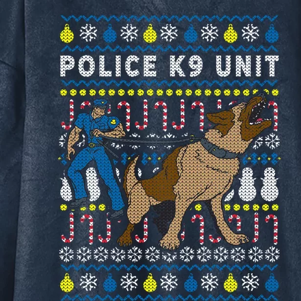 Police K9 Unit Gift For Christmas Hooded Wearable Blanket