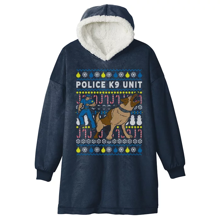 Police K9 Unit Gift For Christmas Hooded Wearable Blanket