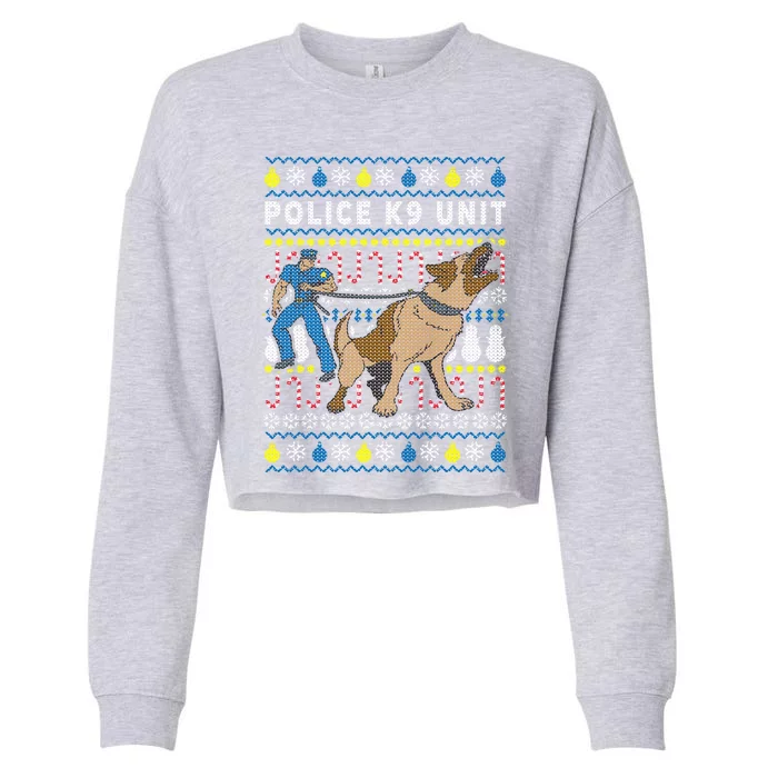 Police K9 Unit Gift For Christmas Cropped Pullover Crew