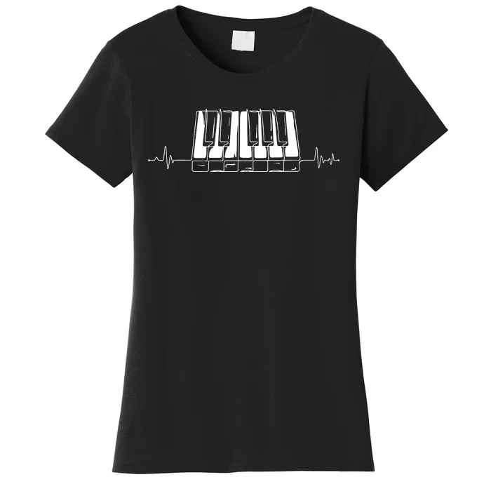 Piano Keys Vintage Style Musical Keyboard Piano Women's T-Shirt