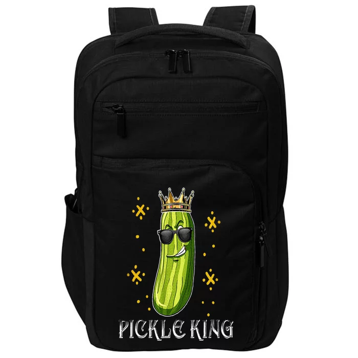 Pickle King Vegan Funny Cucumber Vegetable Pickles Lover Impact Tech Backpack