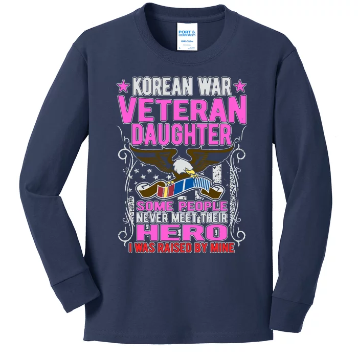 Proud Korean War Veteran Daughter Gift I Was Raised By Mine Kids Long Sleeve Shirt