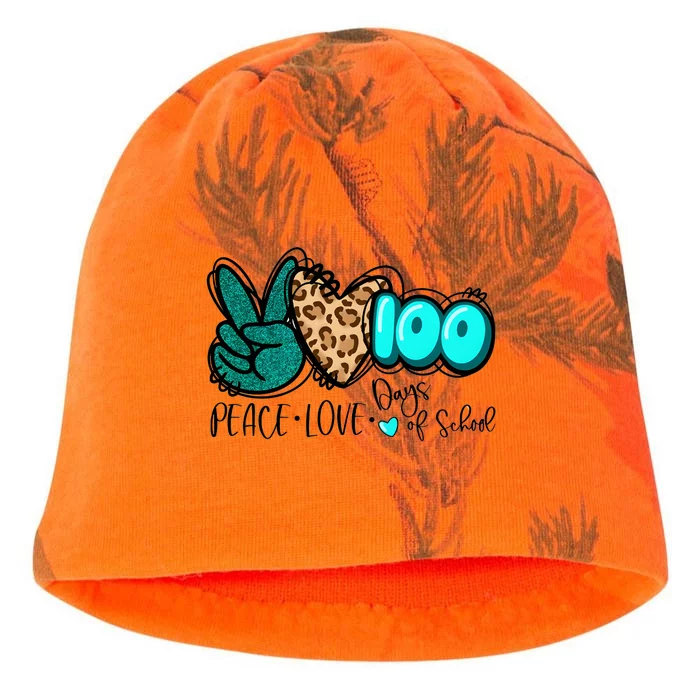 Peace Love 100 Days Of School Kati - Camo Knit Beanie