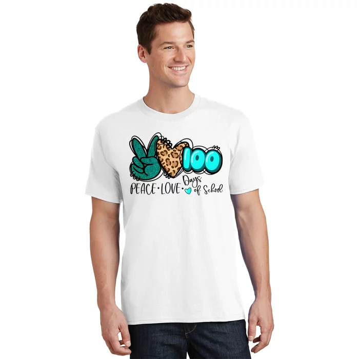 Peace Love 100 Days Of School T-Shirt