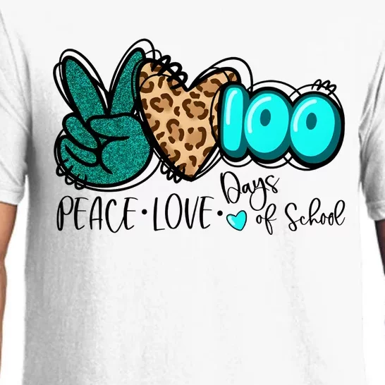 Peace Love 100 Days Of School Pajama Set