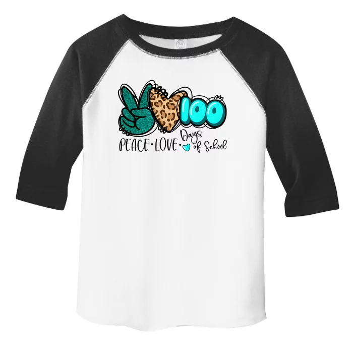 Peace Love 100 Days Of School Toddler Fine Jersey T-Shirt