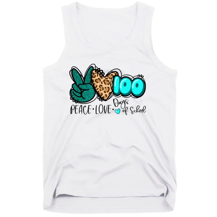 Peace Love 100 Days Of School Tank Top