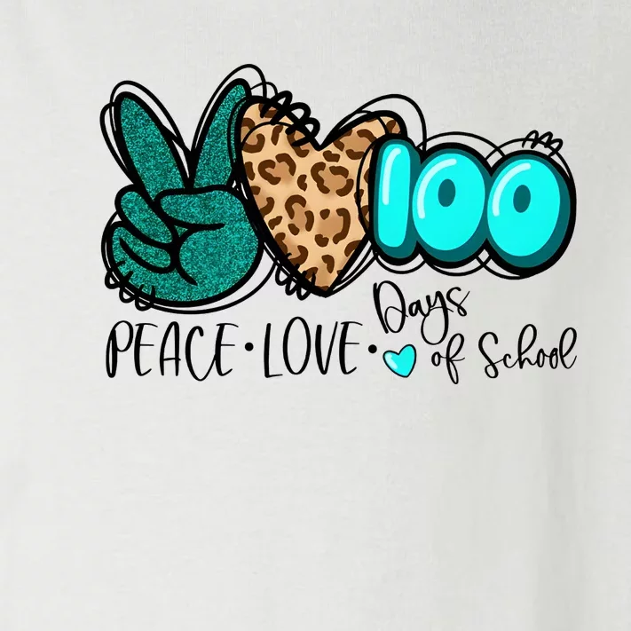 Peace Love 100 Days Of School Toddler Long Sleeve Shirt