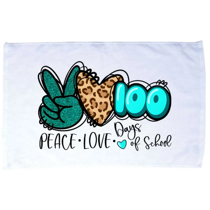 Peace Love 100 Days Of School Microfiber Hand Towel