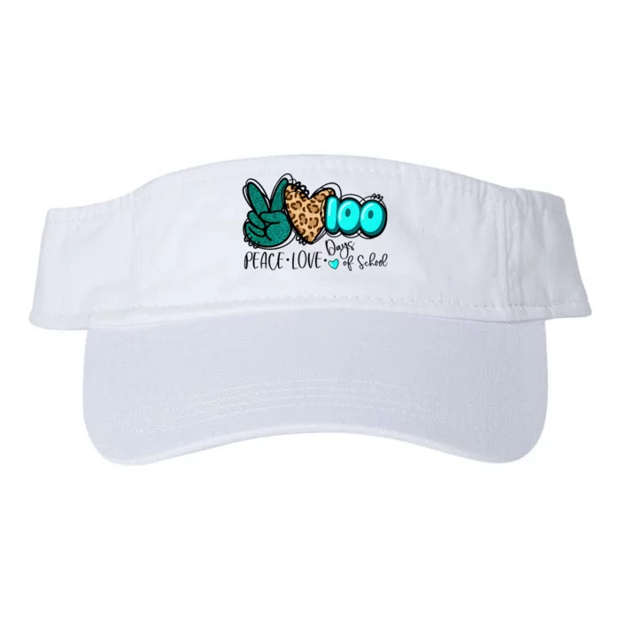 Peace Love 100 Days Of School Valucap Bio-Washed Visor