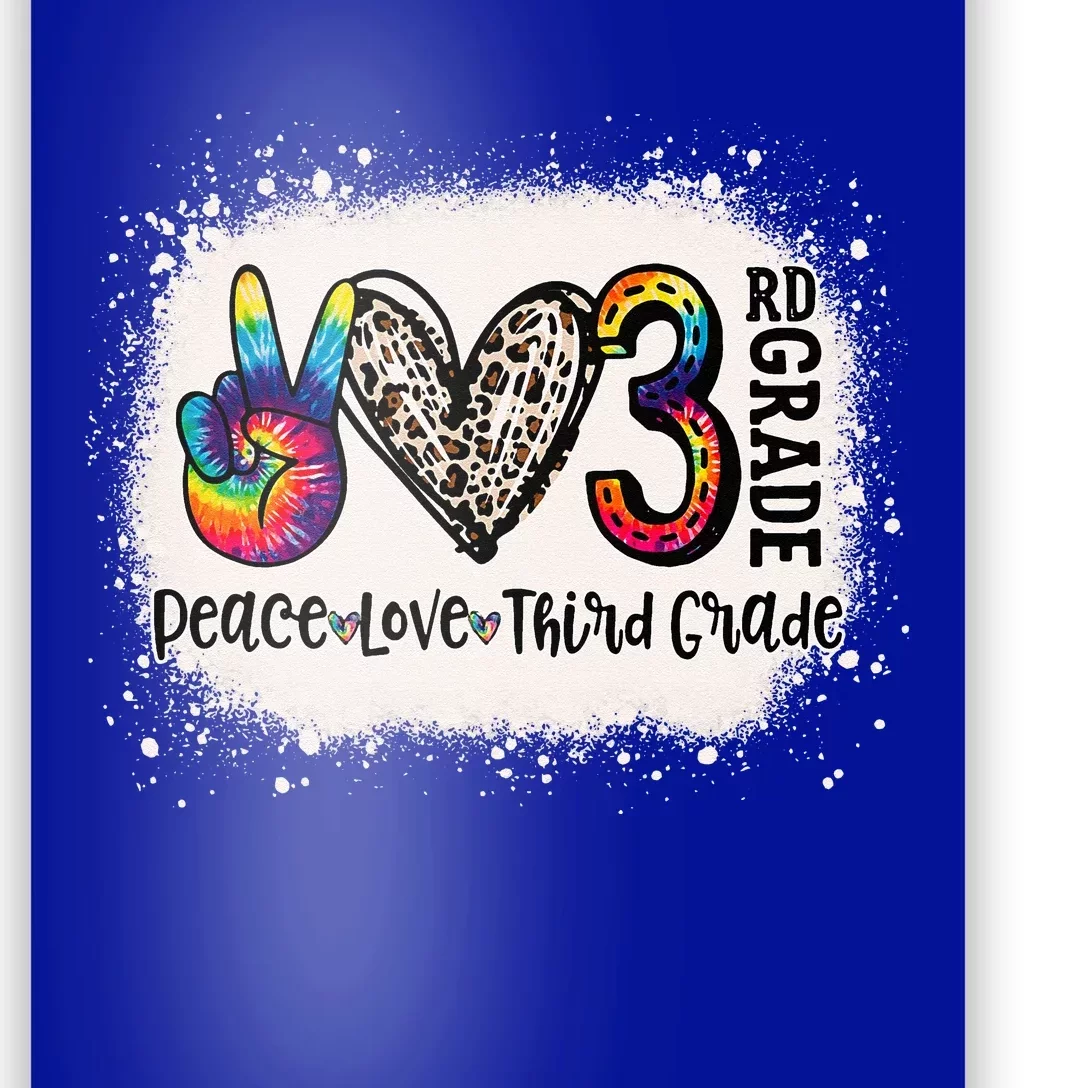 Peace Love 3rd Grade Teacher Back To School Bleached Poster