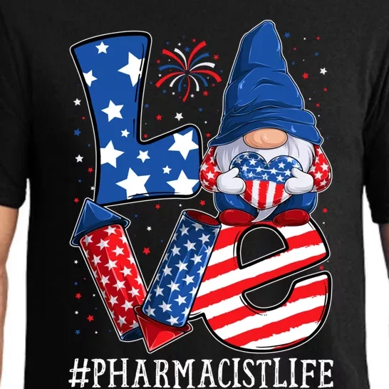 Pharmacist Love 4th Of July Gnome Usa Patriotic Great Gift Pajama Set