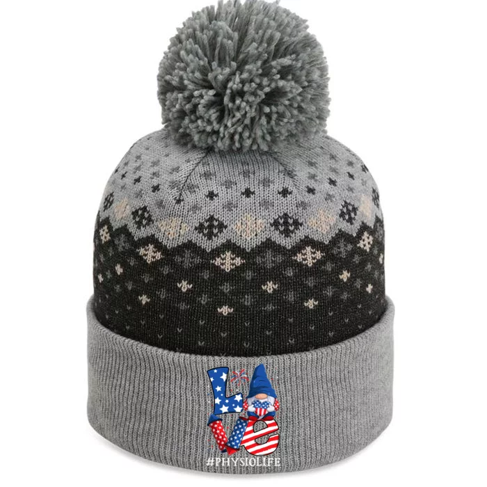 Physio Love 4th Of July Gnome Usa Patriotic Cool Gift The Baniff Cuffed Pom Beanie