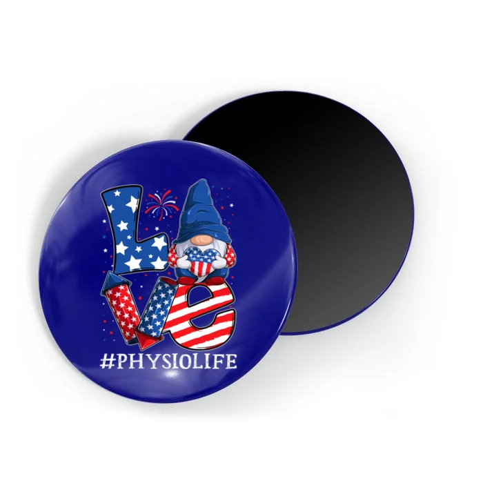 Physio Love 4th Of July Gnome Usa Patriotic Cool Gift Magnet