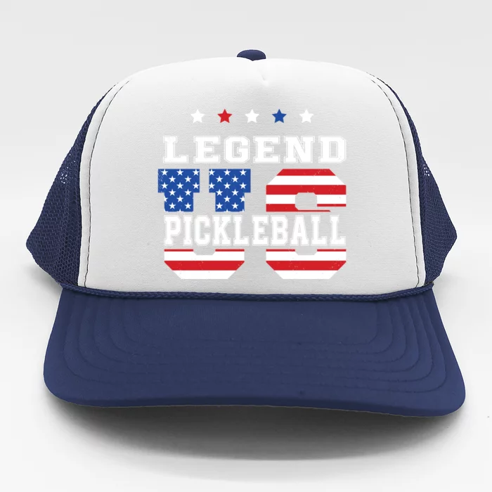 Pickleball Legend 4th Of July Pickleball Us American Flag Trucker Hat