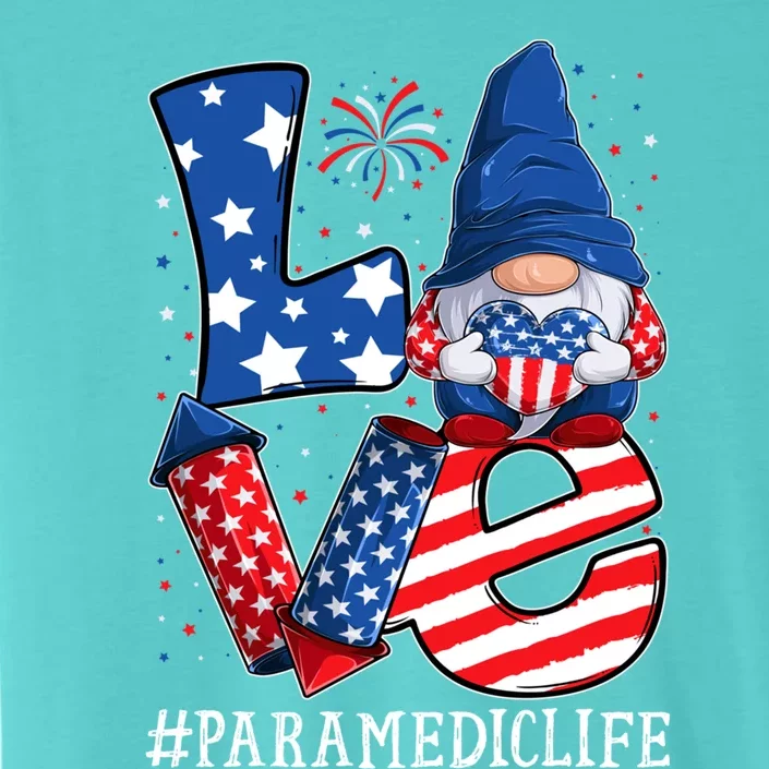 Paramedic Love 4th Of July Gnome Usa Patriotic Gift ChromaSoft Performance T-Shirt