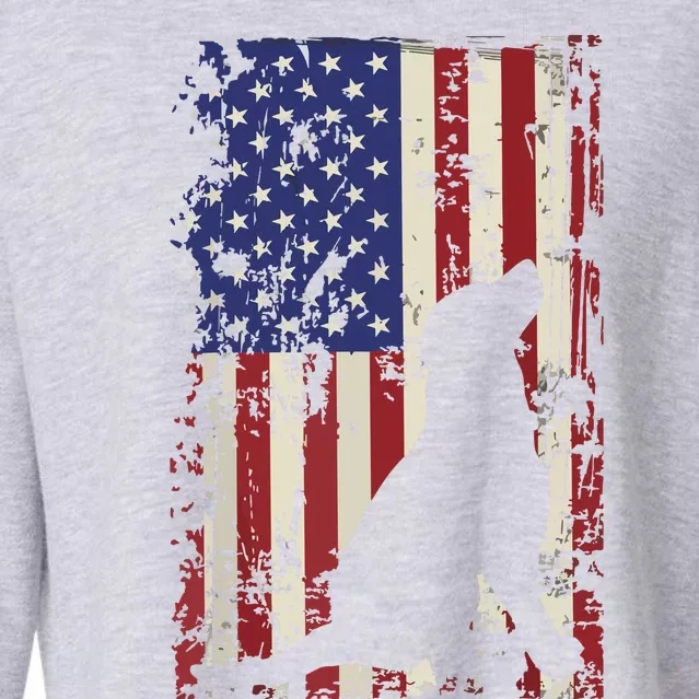 Patriotic Labrador 4th Of July American Flag Cropped Pullover Crew