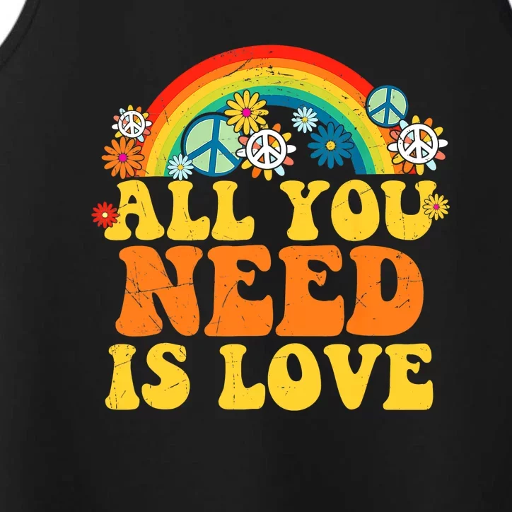 PEACE LOVE 60s 70s Tie Dye Groovy Hippie Costume Performance Tank