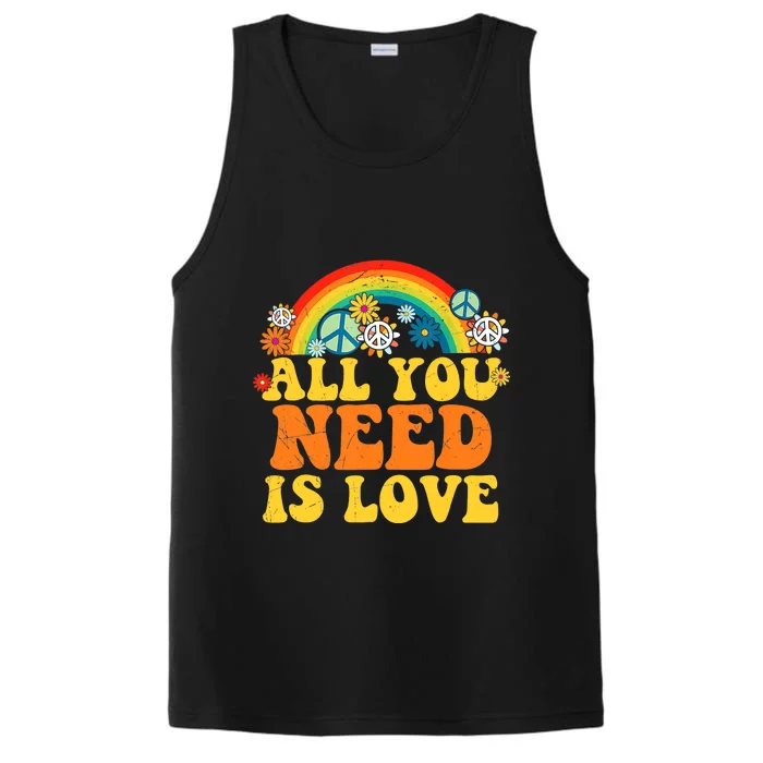 PEACE LOVE 60s 70s Tie Dye Groovy Hippie Costume Performance Tank