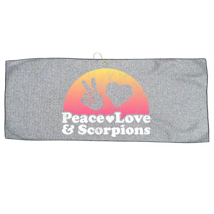 Peace Love And Scorpions Scorpion Gift Large Microfiber Waffle Golf Towel