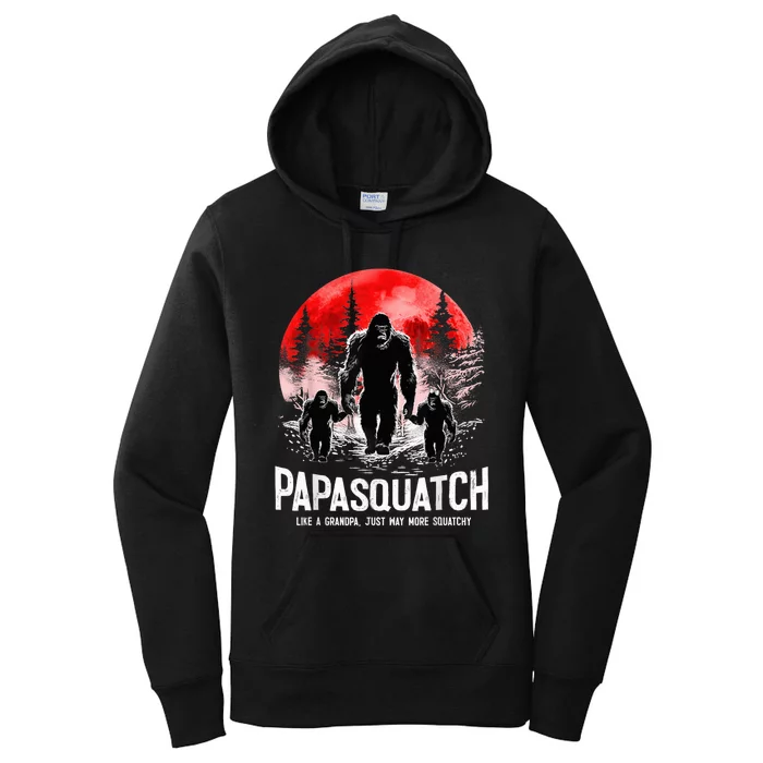 Papasquatch Like A Grandpa Just Way More Squatchy Funny PAPA Women's Pullover Hoodie