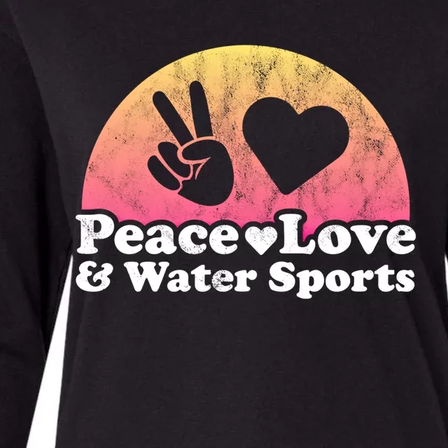 Peace Love And Water Sports Water Sport Gift Womens Cotton Relaxed Long Sleeve T-Shirt