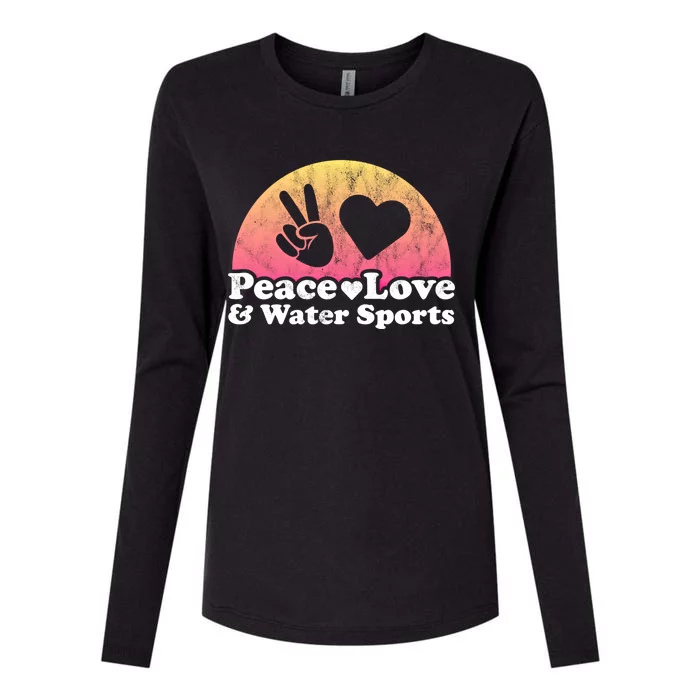 Peace Love And Water Sports Water Sport Gift Womens Cotton Relaxed Long Sleeve T-Shirt