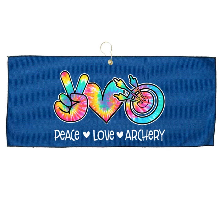 Peace Love Archery Heart Tie Dye Large Microfiber Waffle Golf Towel