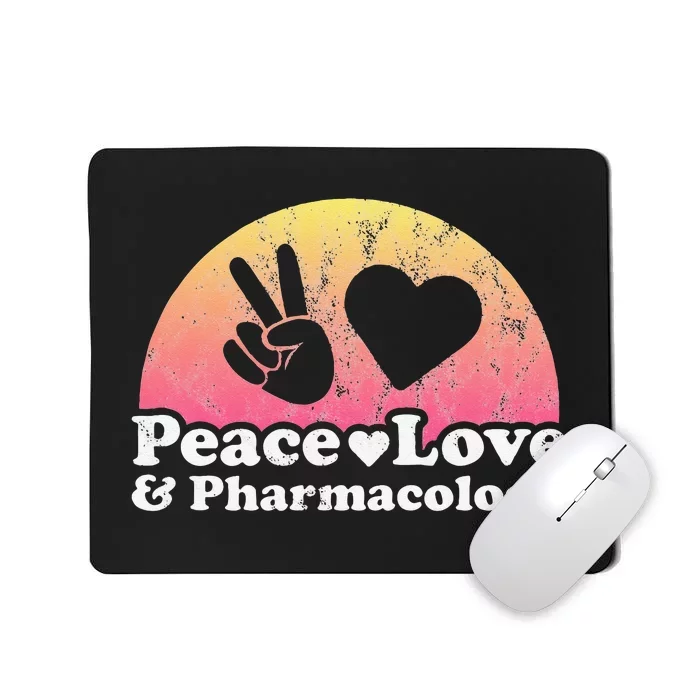 Peace Love and Pharmacology Pharmacist Mousepad