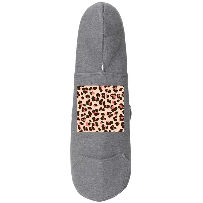 Pink Leopard Animal Print Doggie 3-End Fleece Hoodie