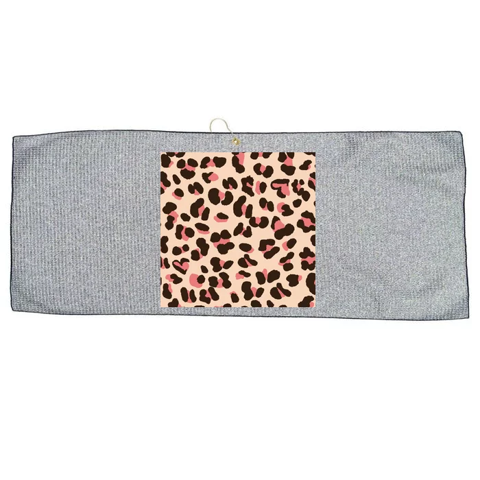 Pink Leopard Animal Print Large Microfiber Waffle Golf Towel