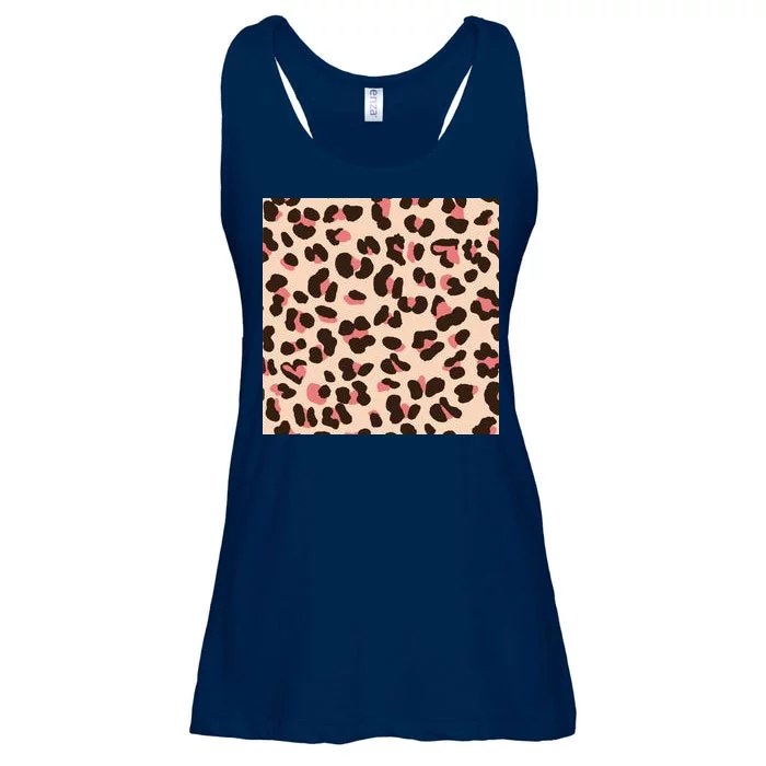 Pink Leopard Animal Print Ladies Essential Flowy Tank