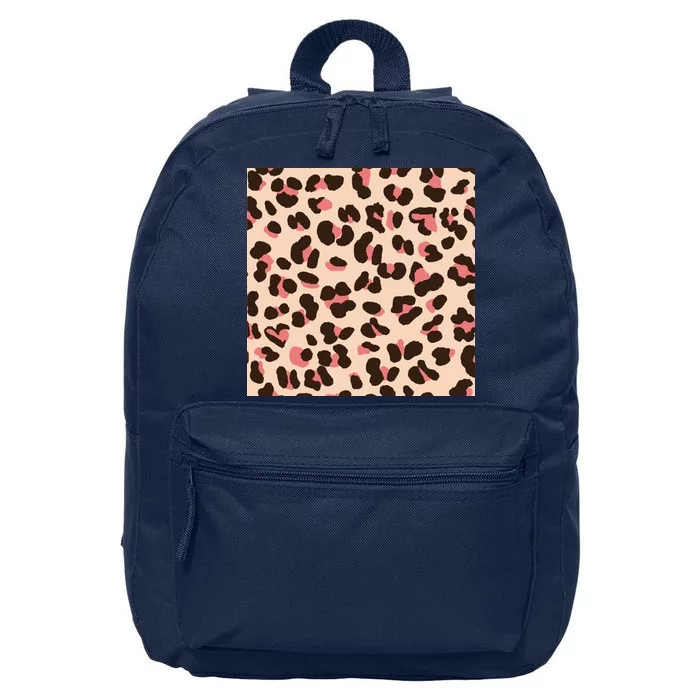 Pink Leopard Animal Print 16 in Basic Backpack