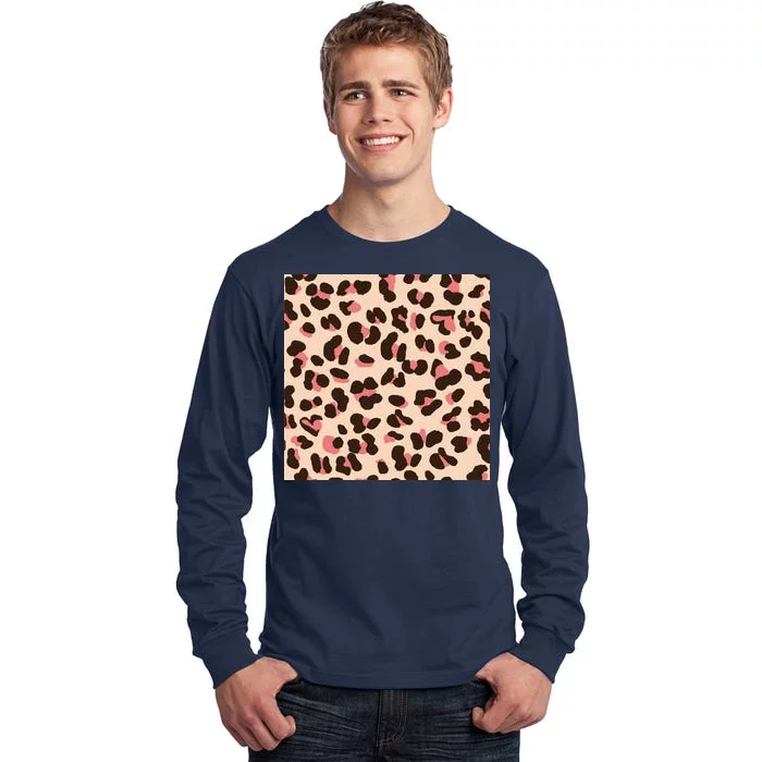 Pink Leopard Animal Print Tall Long Sleeve T-Shirt