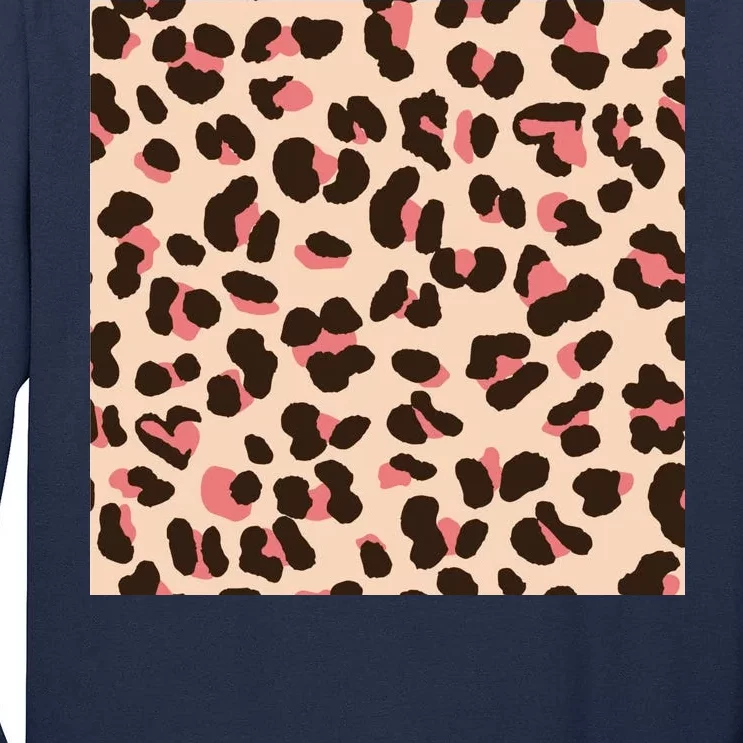 Pink Leopard Animal Print Tall Long Sleeve T-Shirt