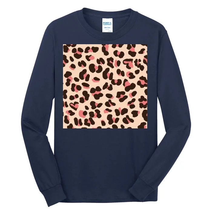 Pink Leopard Animal Print Tall Long Sleeve T-Shirt