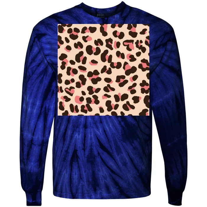 Pink Leopard Animal Print Tie-Dye Long Sleeve Shirt