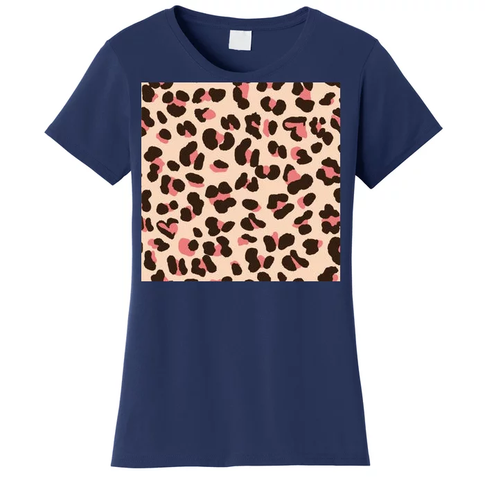 Pink Leopard Animal Print Women's T-Shirt