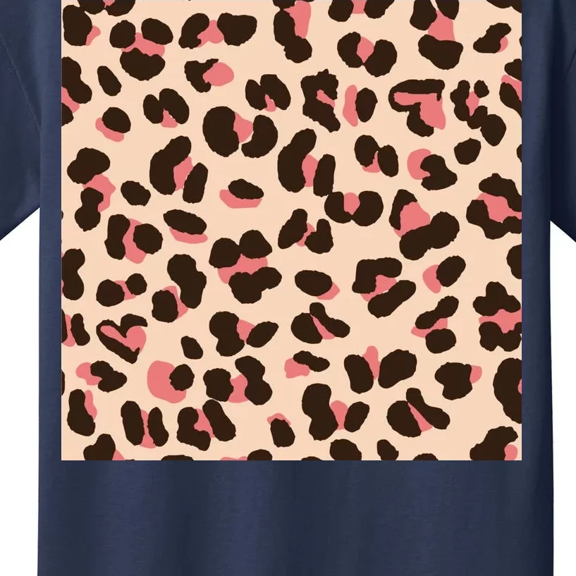 Pink Leopard Animal Print Kids T-Shirt