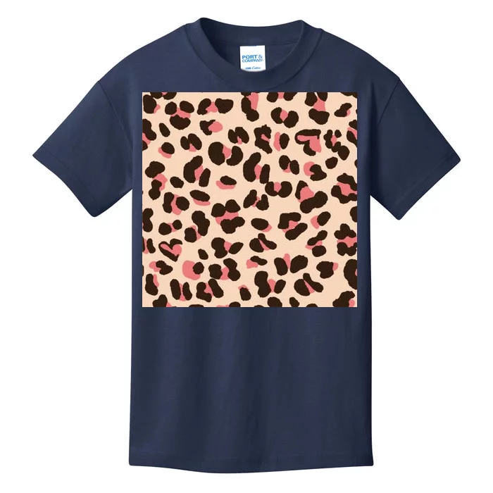 Pink Leopard Animal Print Kids T-Shirt