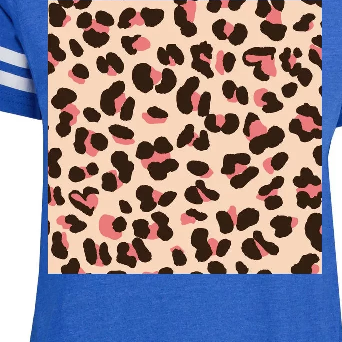 Pink Leopard Animal Print Enza Ladies Jersey Football T-Shirt