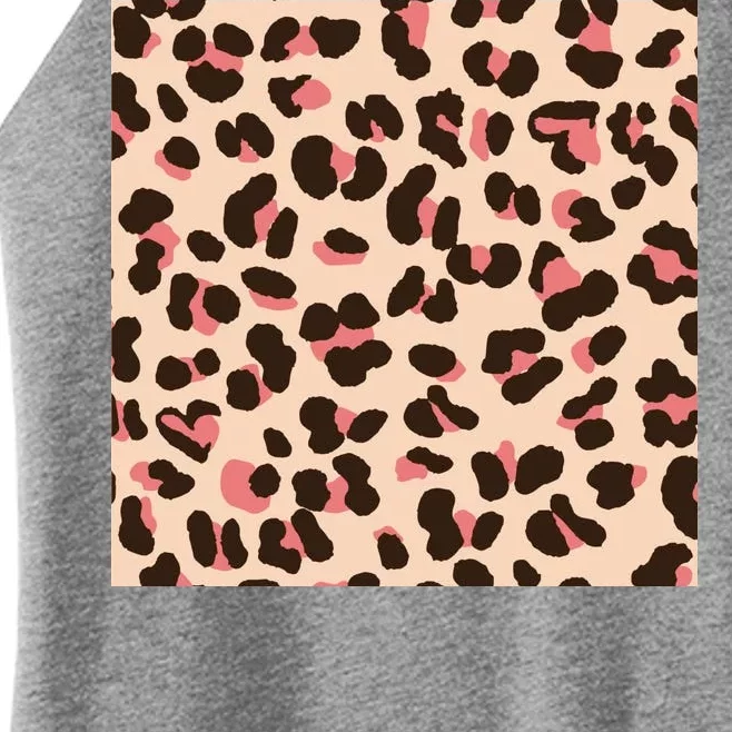 Pink Leopard Animal Print Women’s Perfect Tri Rocker Tank