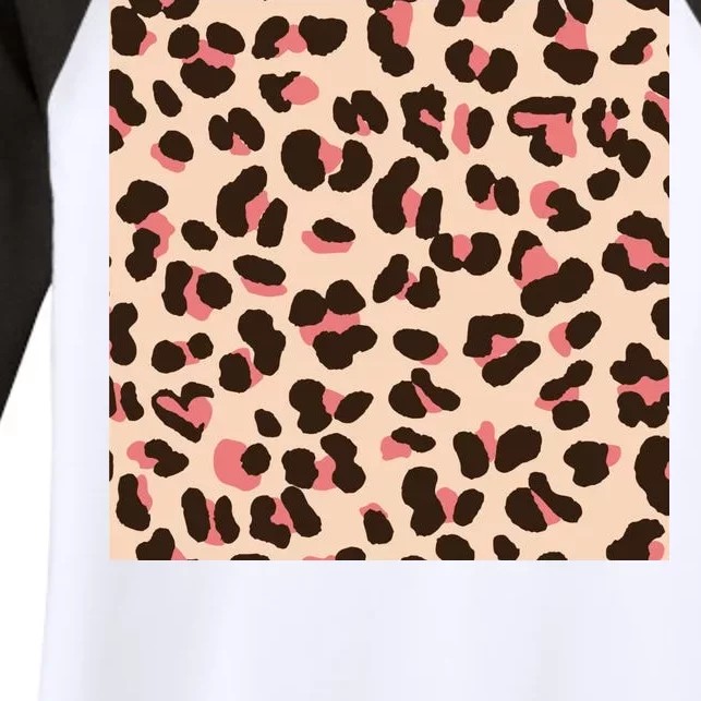 Pink Leopard Animal Print Women's Tri-Blend 3/4-Sleeve Raglan Shirt