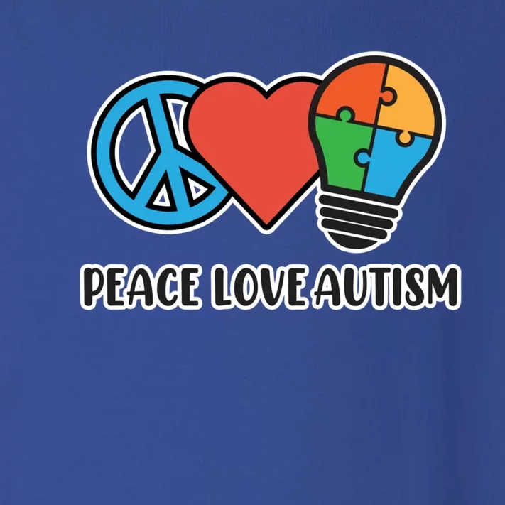 Peace Love Autism Awareness Autistic Mom Graphic Funny Gift Toddler Long Sleeve Shirt